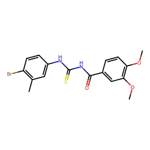 N-[(4-bromo-3-methylphenyl)carbamothioyl]-3,4-dimethoxybenzamide structure