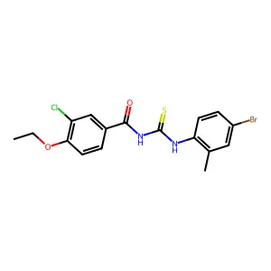 N-[(4-bromo-2-methylphenyl)carbamothioyl]-3-chloro-4-ethoxybenzamide structure