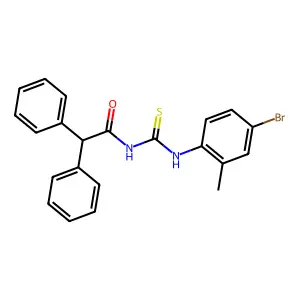 N-[(4-bromo-2-methylphenyl)carbamothioyl]-2,2-diphenylacetamide structure