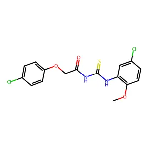N-[(5-chloro-2-methoxyphenyl)carbamothioyl]-2-(4-chlorophenoxy)acetamide structure