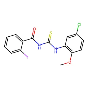 N-[(5-chloro-2-methoxyphenyl)carbamothioyl]-2-iodobenzamide structure