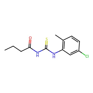 N-[(5-chloro-2-methylphenyl)carbamothioyl]butanamide structure