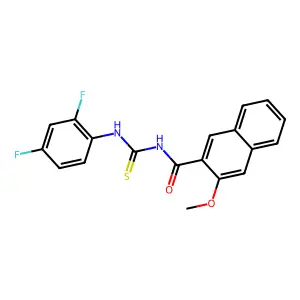 N-[(2,4-difluorophenyl)carbamothioyl]-3-methoxynaphthalene-2-carboxamide structure