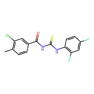 3-chloro-N-[(2,4-difluorophenyl)carbamothioyl]-4-methylbenzamide structure