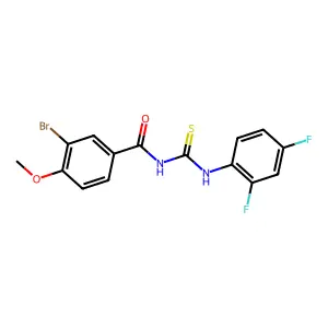 3-bromo-N-[(2,4-difluorophenyl)carbamothioyl]-4-methoxybenzamide structure
