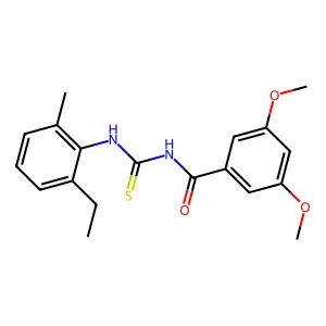 N-[(2-ethyl-6-methylphenyl)carbamothioyl]-3,5-dimethoxybenzamide structure