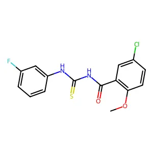 5-chloro-N-[(3-fluorophenyl)carbamothioyl]-2-methoxybenzamide structure