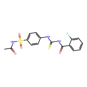 N-[[4-(acetylsulfamoyl)phenyl]carbamothioyl]-2-fluorobenzamide structure