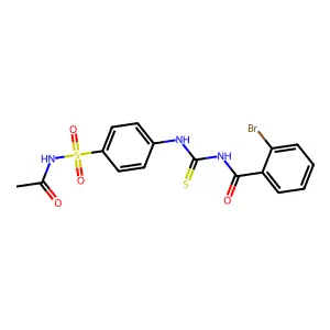 N-[[4-(acetylsulfamoyl)phenyl]carbamothioyl]-2-bromobenzamide structure