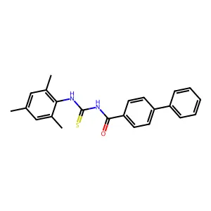 4-phenyl-N-[sulfanylidene-(2,4,6-trimethylanilino)methyl]benzamide structure