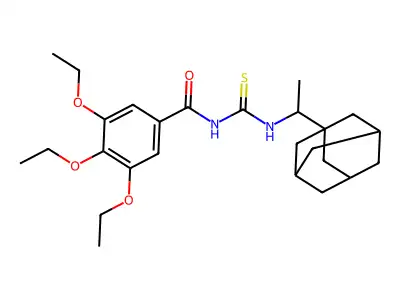 N-[1-(1-adamantyl)ethylcarbamothioyl]-3,4,5-triethoxybenzamide structure