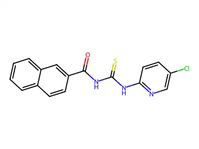 N-[(5-chloropyridin-2-yl)carbamothioyl]naphthalene-2-carboxamide structure