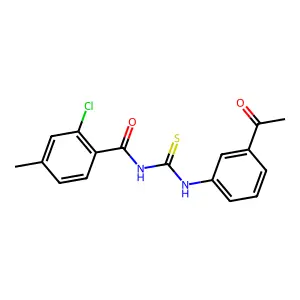 N-[(3-acetylphenyl)carbamothioyl]-2-chloro-4-methylbenzamide structure