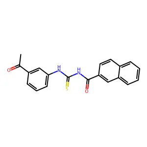 N-[(3-acetylphenyl)carbamothioyl]naphthalene-2-carboxamide structure