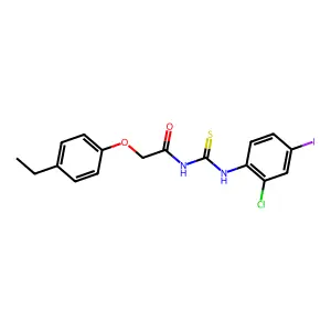 N-[(2-chloro-4-iodophenyl)carbamothioyl]-2-(4-ethylphenoxy)acetamide structure