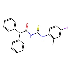 N-[(4-iodo-2-methylphenyl)carbamothioyl]-2,2-diphenylacetamide structure