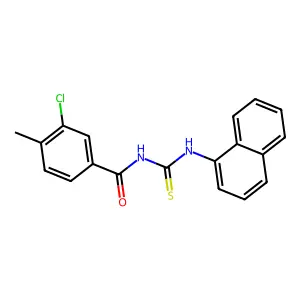 3-chloro-4-methyl-N-(naphthalen-1-ylcarbamothioyl)benzamide structure