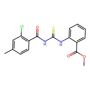 Methyl 2-({[(2-chloro-4-methylphenyl)carbonyl]carbamothioyl}amino)benzoate structure