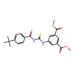 Dimethyl 5-({[(4-tert-butylbenzoyl)amino]carbothioyl}amino)isophthalate structure