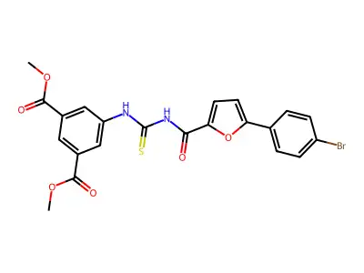 Dimethyl 5-[({[5-(4-bromophenyl)-2-furoyl]amino}carbothioyl)amino]isophthalate structure