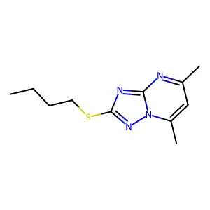 2-Butylsulfanyl-5,7-dimethyl-[1,2,4]triazolo[1,5-a]pyrimidine structure