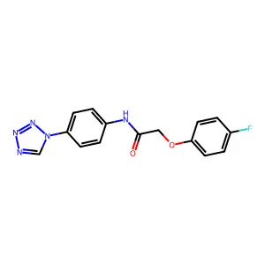2-(4-fluorophenoxy)-N-[4-(tetrazol-1-yl)phenyl]acetamide structure