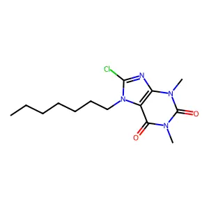 8-Chloro-7-heptyl-1,3-dimethylpurine-2,6-dione structure