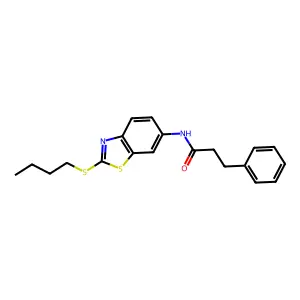 N-(2-butylsulfanyl-1,3-benzothiazol-6-yl)-3-phenylpropanamide structure