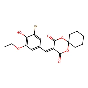 3-(3-Bromo-5-ethoxy-4-hydroxybenzylidene)-1,5-dioxaspiro[5.5]undecane-2,4-dione structure