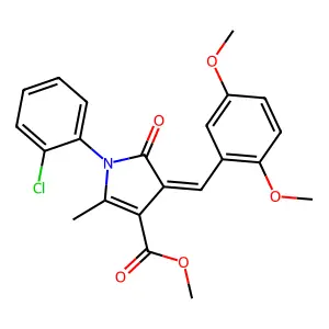methyl (4Z)-1-(2-chlorophenyl)-4-(2,5-dimethoxybenzylidene)-2-methyl-5-oxo-4,5-dihydro-1H-pyrrole-3-carboxylate structure