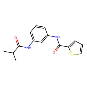 N-[3-(2-methylpropanoylamino)phenyl]thiophene-2-carboxamide structure