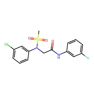 2-(3-chloro-N-methylsulfonylanilino)-N-(3-fluorophenyl)acetamide structure