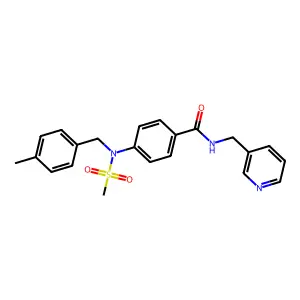 4-[(4-methylbenzyl)(methylsulfonyl)amino]-N-(pyridin-3-ylmethyl)benzamide structure
