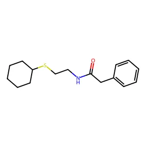 N-(2-cyclohexylsulfanylethyl)-2-phenylacetamide structure