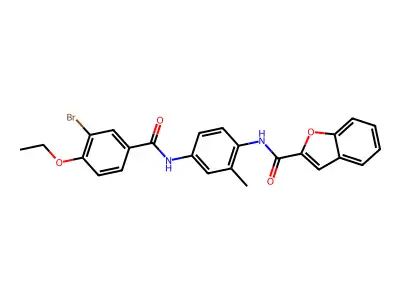 N-[4-[(3-bromo-4-ethoxybenzoyl)amino]-2-methylphenyl]-1-benzofuran-2-carboxamide structure