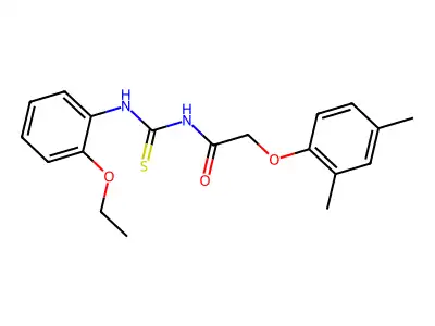 2-(2,4-dimethylphenoxy)-N-[(2-ethoxyphenyl)carbamothioyl]acetamide structure
