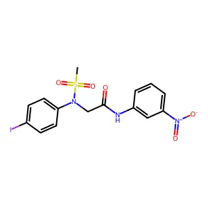 2-(4-iodo-N-methylsulfonylanilino)-N-(3-nitrophenyl)acetamide structure
