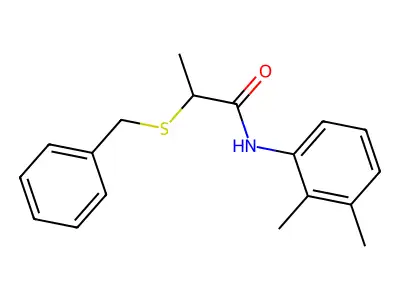 2-benzylsulfanyl-N-(2,3-dimethylphenyl)propanamide structure