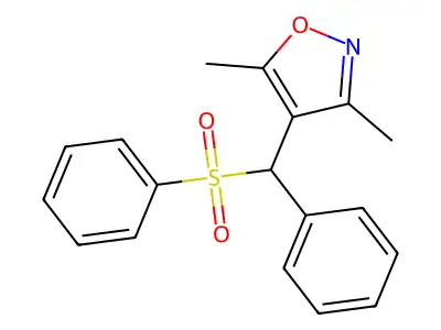 3,5-Dimethyl-4-[phenyl(phenylsulfonyl)methyl]isoxazole structure