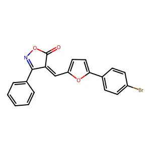 (4Z)-4-[[5-(4-bromophenyl)furan-2-yl]methylidene]-3-phenyl-1,2-oxazol-5-one structure