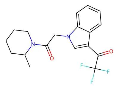 2,2,2-Trifluoro-1-[1-[2-(2-methylpiperidin-1-yl)-2-oxoethyl]indol-3-yl]ethanone structure