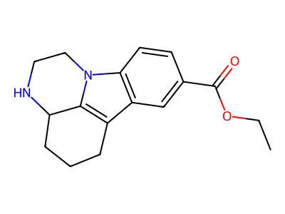 ethyl 2,3,3a,4,5,6-hexahydro-1H-pyrazino[3,2,1-jk]carbazole-8-carboxylate structure