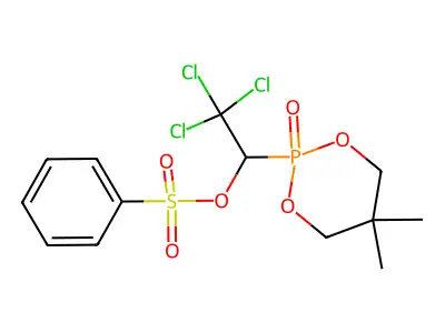 2,2,2-trichloro-1-(5,5-dimethyl-2-oxido-1,3,2-dioxaphosphinan-2-yl)ethyl benzenesulfonate structure