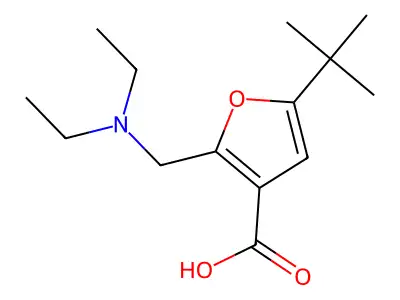 5-tert-Butyl-2-diethylaminomethyl-furan-3-carboxylic acid structure