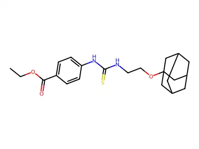 Ethyl 4-({[(2-adamantanyloxyethyl)amino]thioxomethyl}amino)benzoate structure
