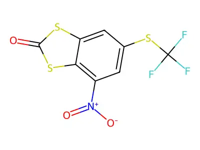 4-Nitro-6-((trifluoromethyl)thio)-1,3-benzodithiol-2-one structure