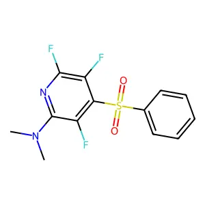 4-(benzenesulfonyl)-3,5,6-trifluoro-N,N-dimethylpyridin-2-amine structure