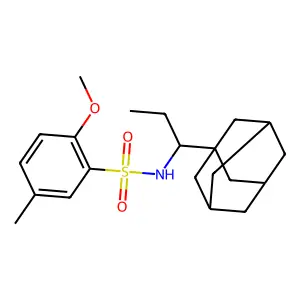 N-[1-(adamantan-1-yl)propyl]-2-methoxy-5-methylbenzene-1-sulfonamide structure