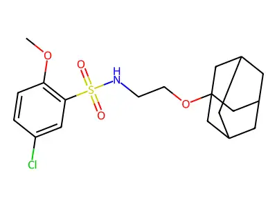 N-[2-(1-adamantyloxy)ethyl]-5-chloro-2-methoxybenzenesulfonamide structure
