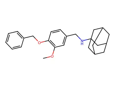 N-[(3-methoxy-4-phenylmethoxyphenyl)methyl]adamantan-1-amine structure